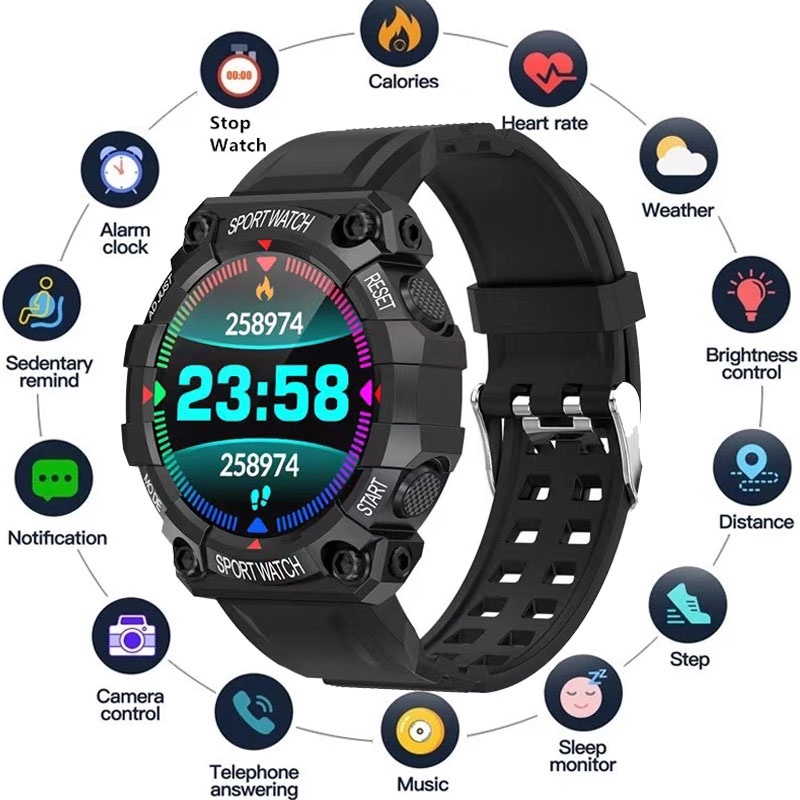 FD68 Novos Relógios Inteligentes Homens Mulheres Bluetooth Smartwatch Touch Pulseira De Relógio Inteligente Conectada Esportivos Para IOS Android