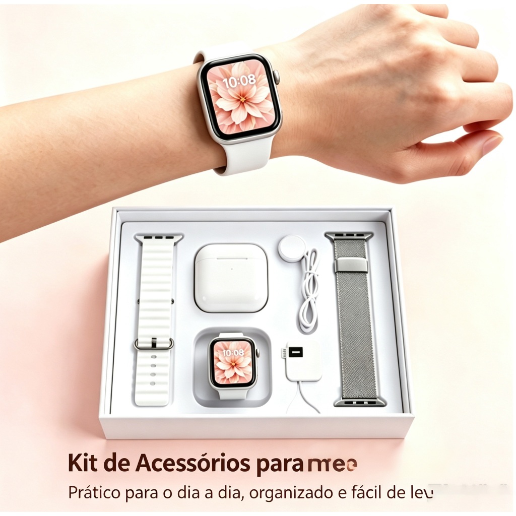 Smartwatch Com 7 Alças 38/45/49mm Touch Screen Smart Watch Compatível Android E iOS