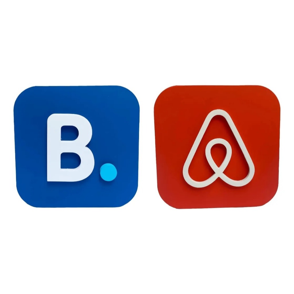 Kit 2 Ícones De Decoração Airbnb E Booking Turismo E Hotel