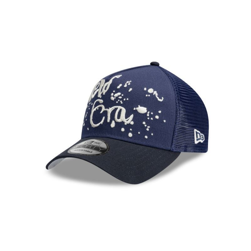 BONÉ NEW ERA 9FORTY A-FRAME TRUCKER — BOOKING PROGRAM MARINHO | AJUSTÁVEL | ORIGINAL