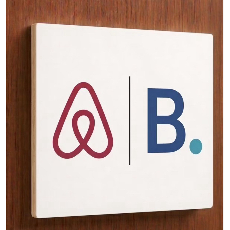 Placa decorativa Airbnb / Booking 15x15 cm em MDF com fita Dupla Face 3M
