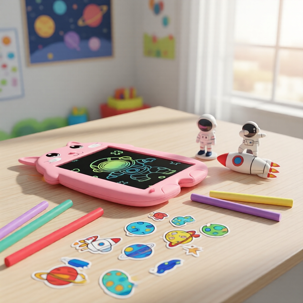 Tablet de Escrita LCD para Crianças – Sem Poeira de Giz, Ferramenta de Desenho e Traçado Escolar