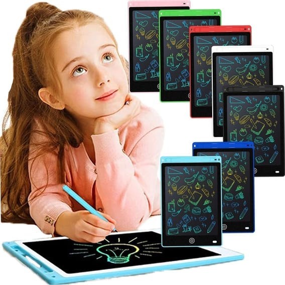 Lousa Mágica Colorida LCD  Escrever Colorir Interativa - Colorful Writing Tablet 10 Polegadas