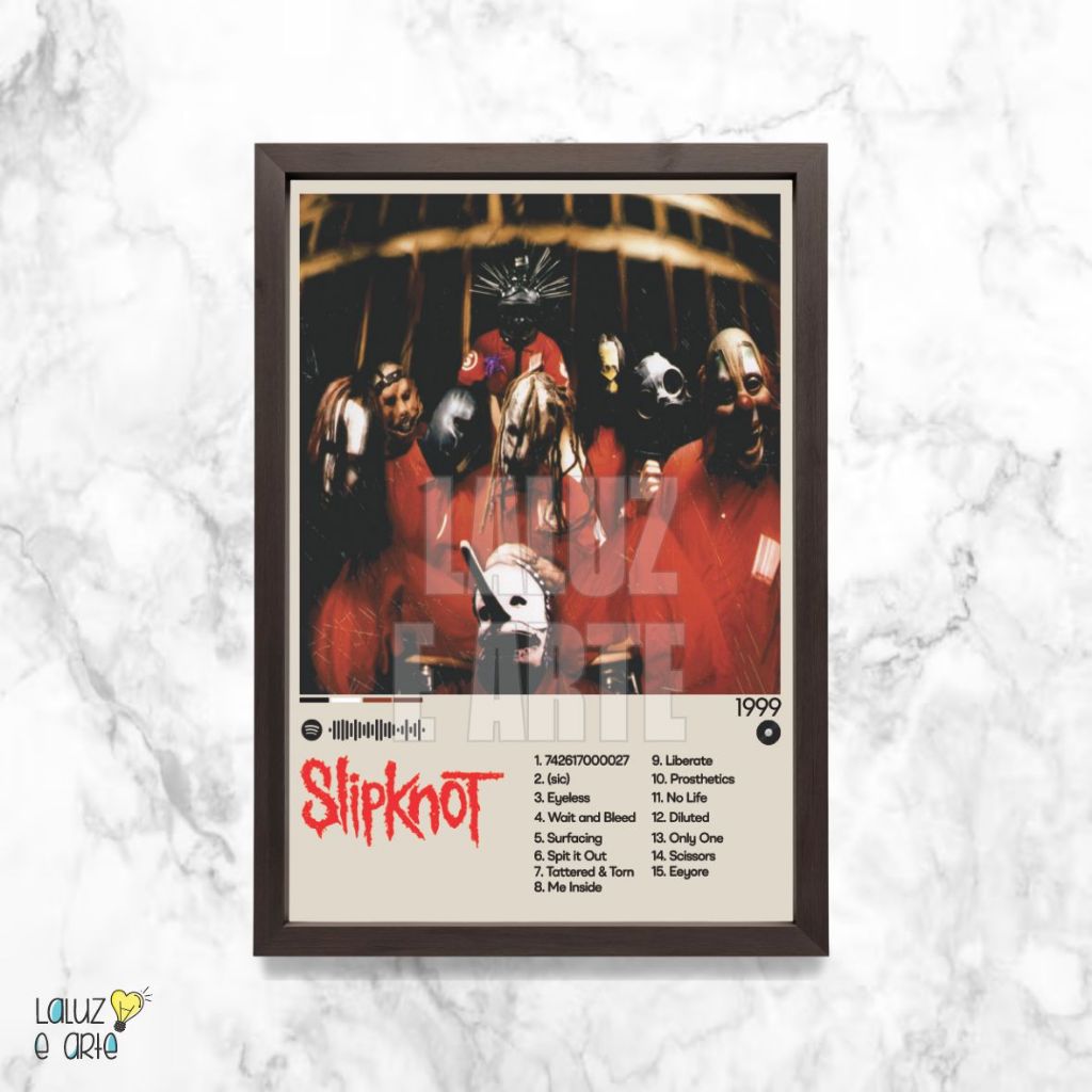 La Luz e Arte\Quadro Música\Slipknot\Quadro Decorativo\Spotify\Nu Metal\Rap Metal\Slipknot