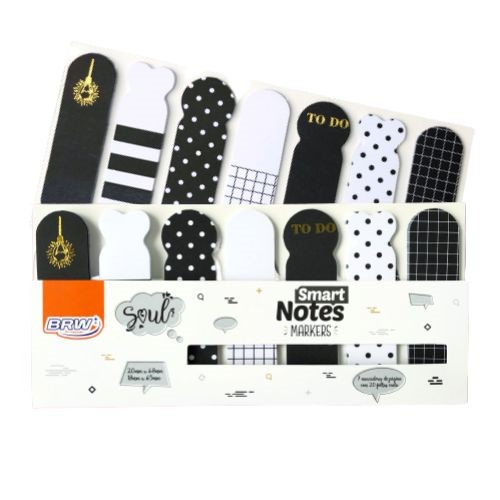 Marca Página Smart Notes Soul Markers 7 Unidades Preto e Branco - BRW