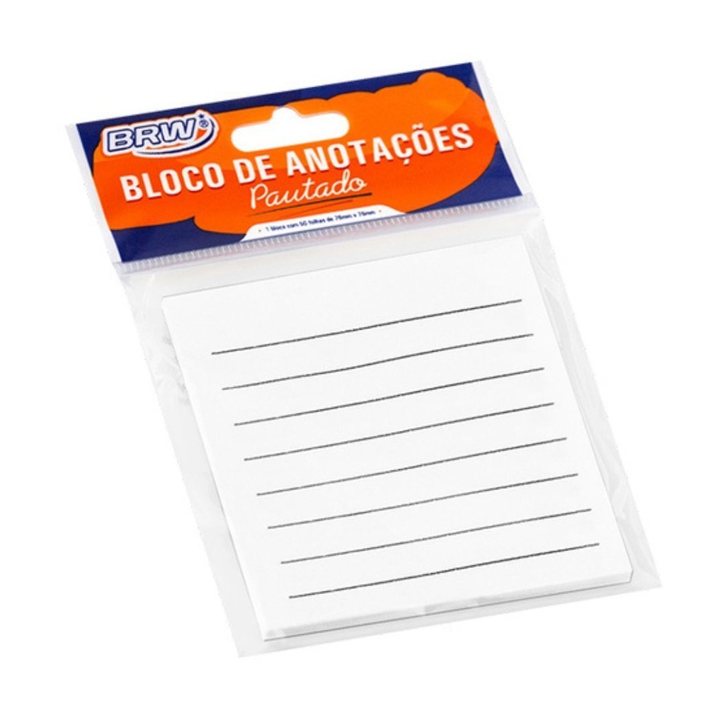 Bloco Smart Notes 76X76mm Pautado Branco 50 Fls 1 Bloco