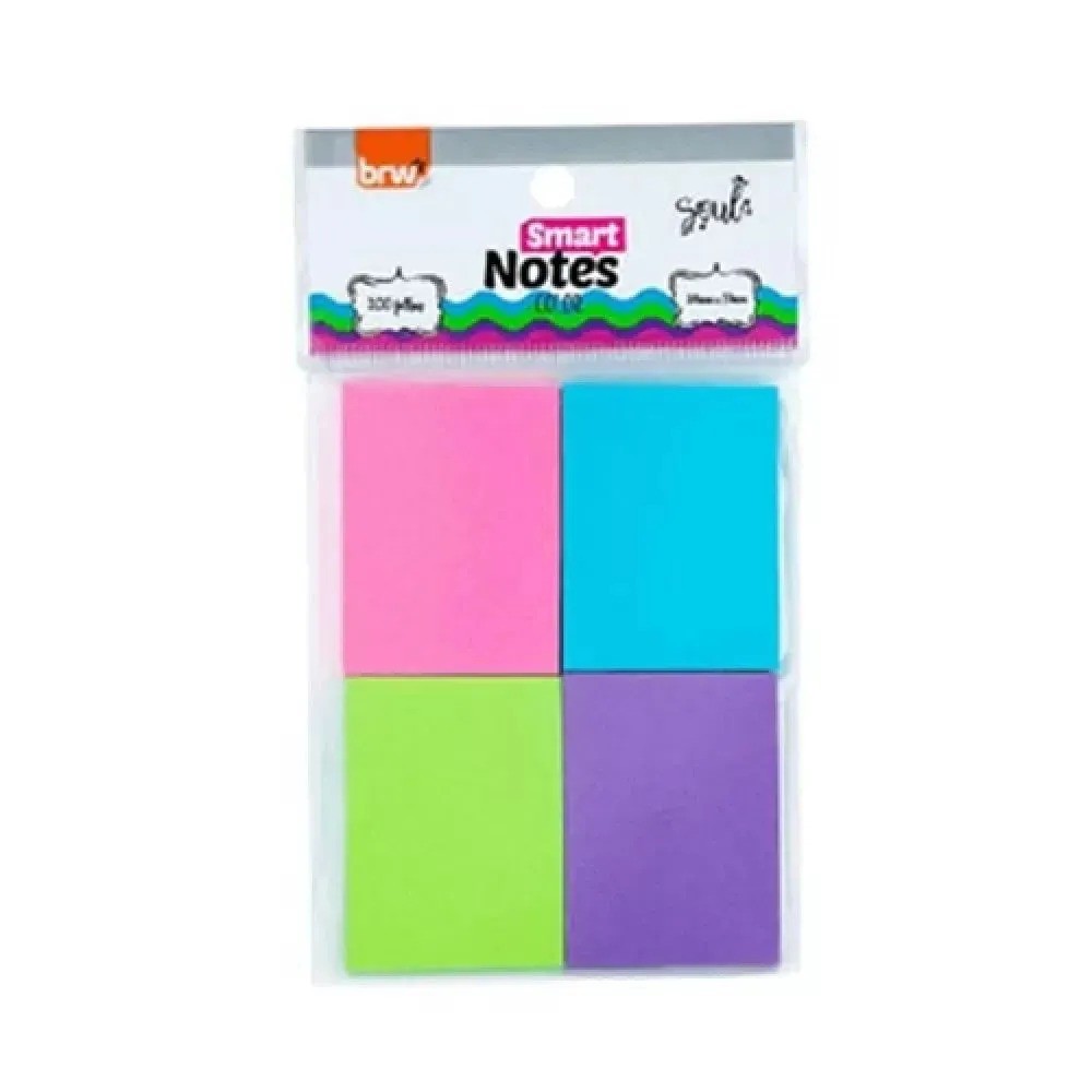 BLOCO SMART NOTES 38X51MM COLOR RS/AZ/VD/RX 50FLS 4BLOCOS