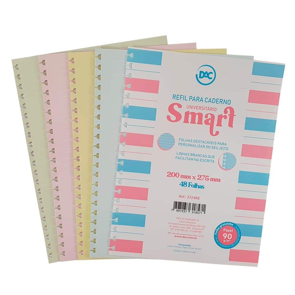 Refil Caderno Smart Color 48 Folhas DAC