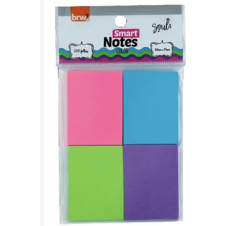 Bloco Adesivo 4 Cores Smart Notes Color BRW