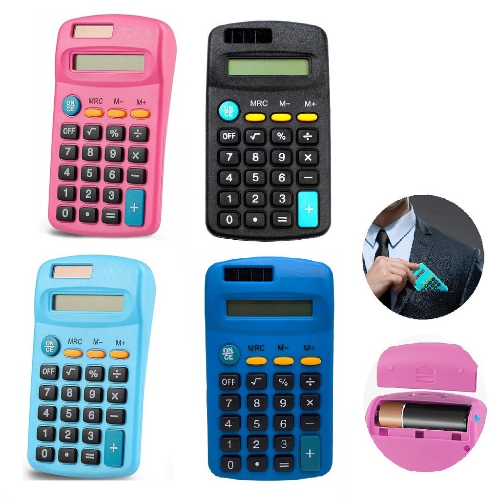 Calculadora Digital de Bolso Portátil 8 Dígitos Colorida