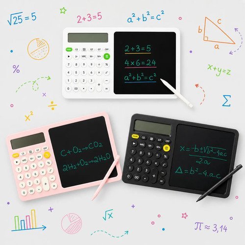 Calculadora Com Tablet De Escrita Lcd 2 Em 1 Digital Preto
