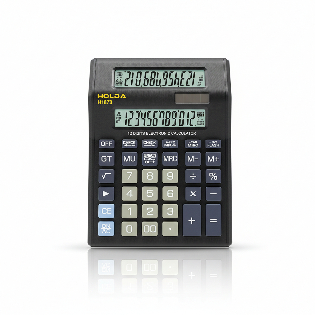 Calculadora Aritmética 12 Dígitos com Tela Dupla Digital para Escritório, Estudo e Uso Diário Wassay