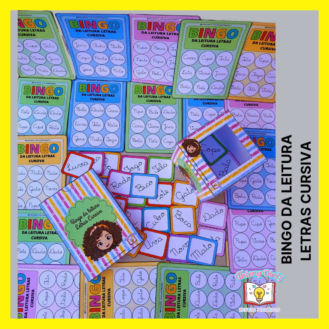 BINGO DA LEITURA LETRAS CURSIVA