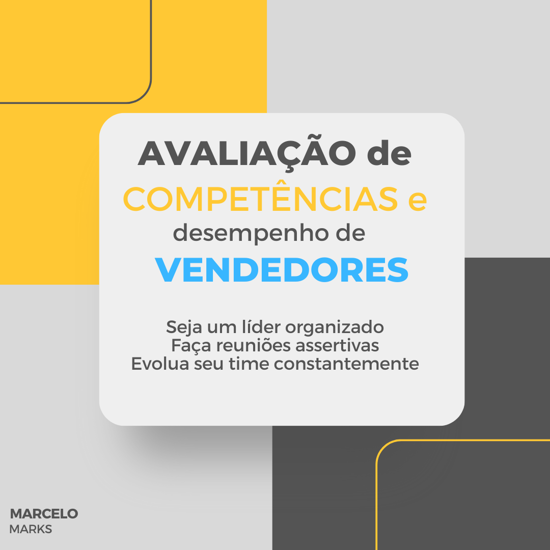 Planilha de avaliação de desempenho e competências de vendedores