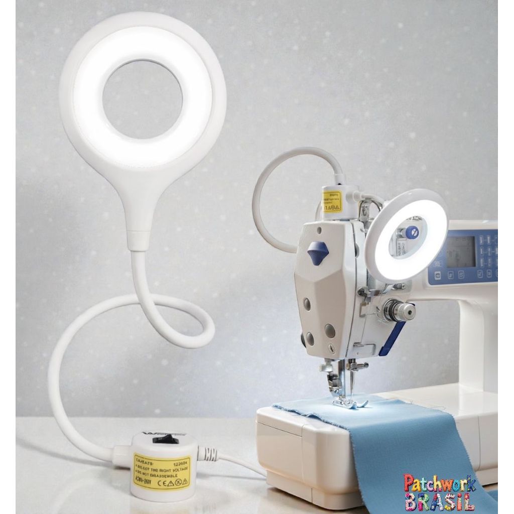 Luminária Redonda Lampada 20 LED Haste Flexível Luz Branca