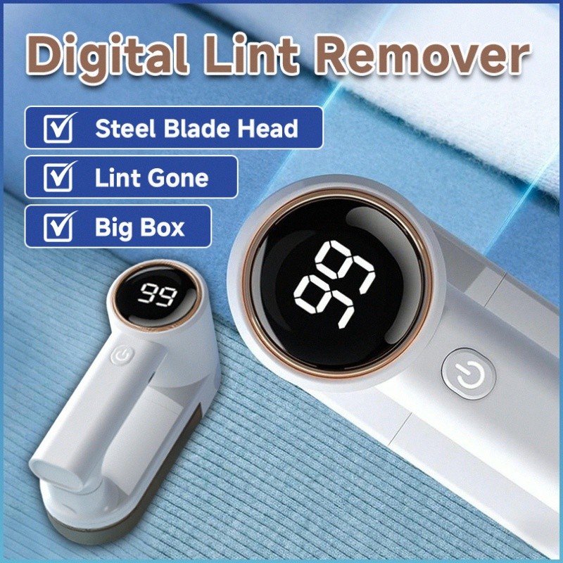 [Portátil e Prático] Intelligent digital display rechargeable electric shaving machine Removedor de Bolinhas/Recarregáve