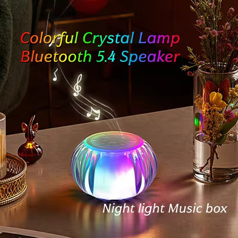 Alto-Falante Portátil De Cristal Bluetooth Luz Colorida mini LED Night light Acampamento Ao Ar Livre Atmosfera