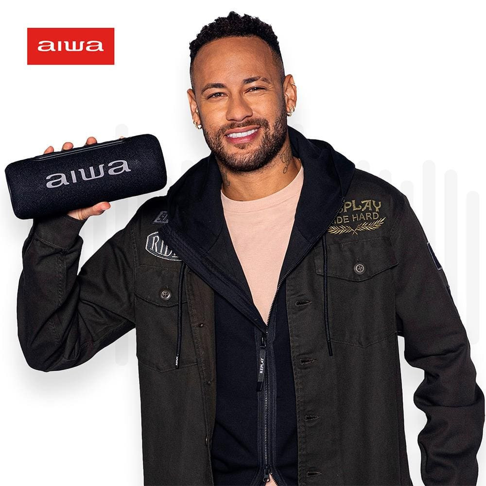 Caixa de Som Speaker SP-05-LB Bluetooth 30W IPX5 LED Lights Bateria 6h Aiwa graves profundos