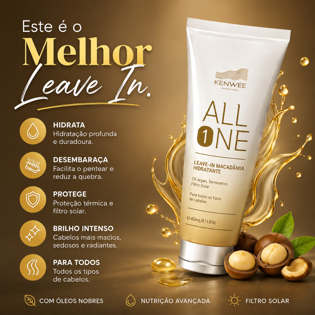Leave in de Proteção Térmica p/ Cabelos All One Kenwee 240g (Compre no Atacado c/ Desconto)