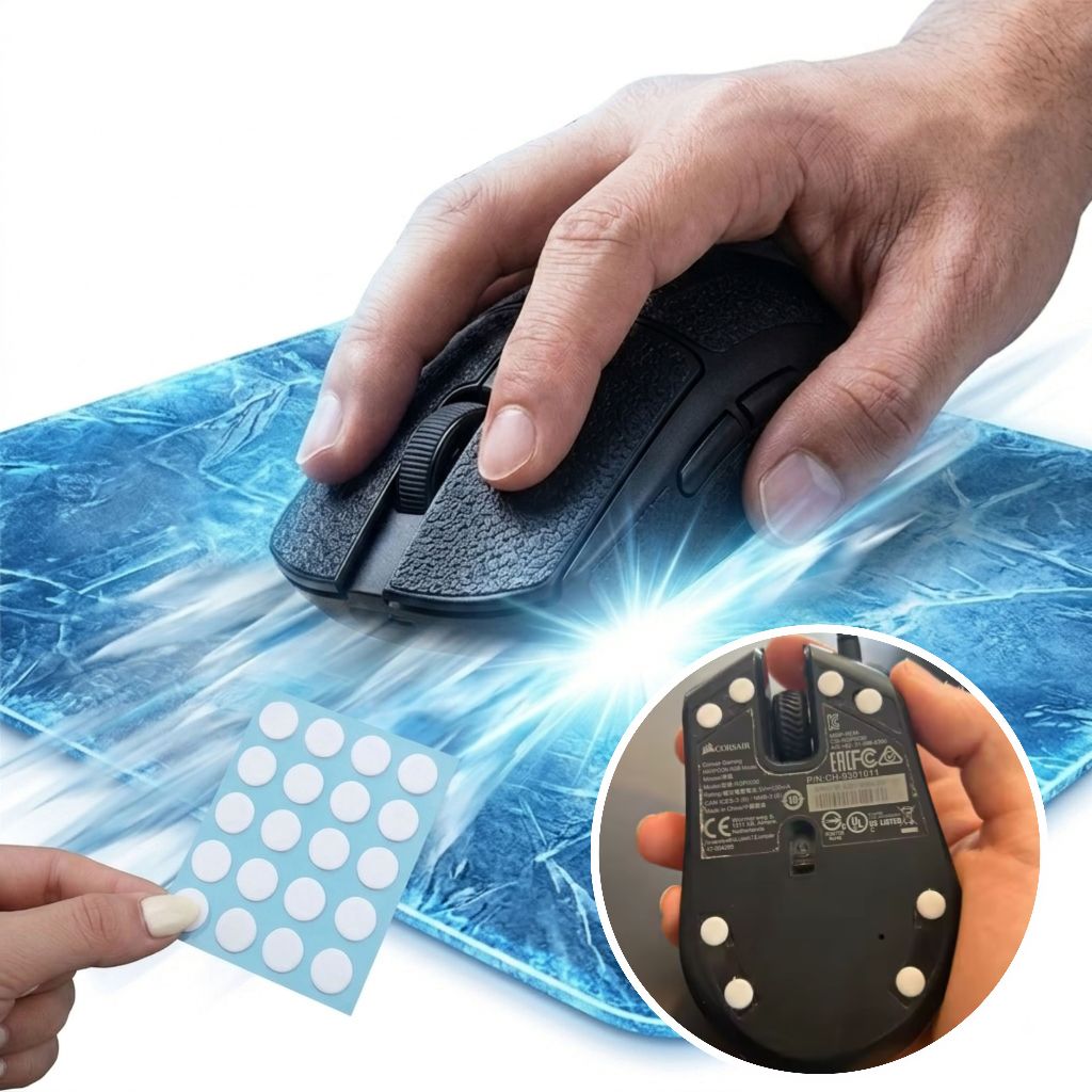 Mouse Feet Skates Ice Dots Universal PTFE 6mm 20 Unidades Gamer Ultra Deslizante
