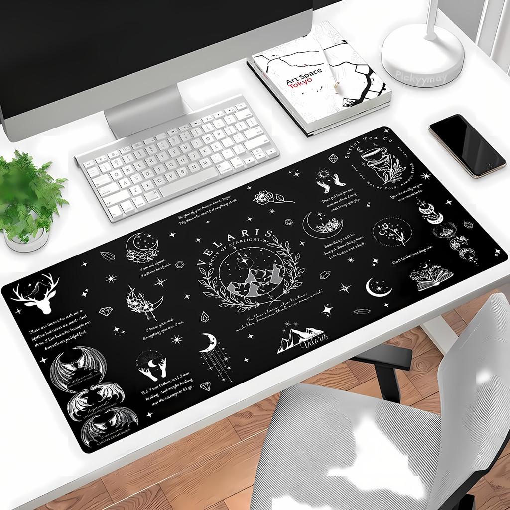 Mouse Pad Com Estampa Ultra Hd de Acotar Velaris Feyre e Rhysand Corte Noturna Cidade das Estrelas Corte de Rosas
