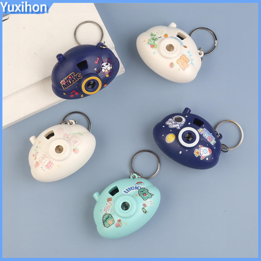 Easy Carry Kids Toy Soft Cloud Mini Cartoon Camera Keychain with Slide Projector Light – Fun Pendant for Bags Backpack
