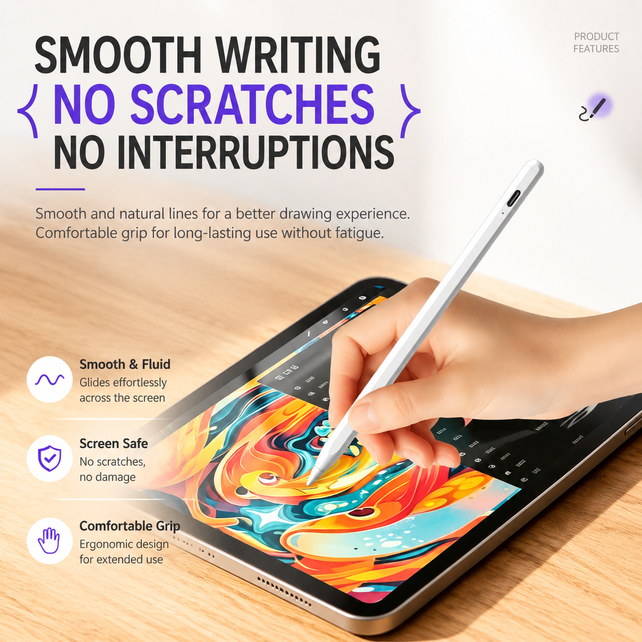 Caneta Stylus para iPad Caneta Bluetooth Magnética Capacitiva Smart Pencil para Tablet PC Artista Design de Desenho