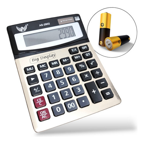 Calculadora De Mesa Tela E Teclado Grande Com Pilha Incluso Mesa