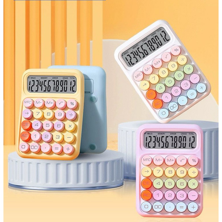 Calculadora De porão de Teclado De 1 Peça Mecânica De 12 Dígitos botão colorida