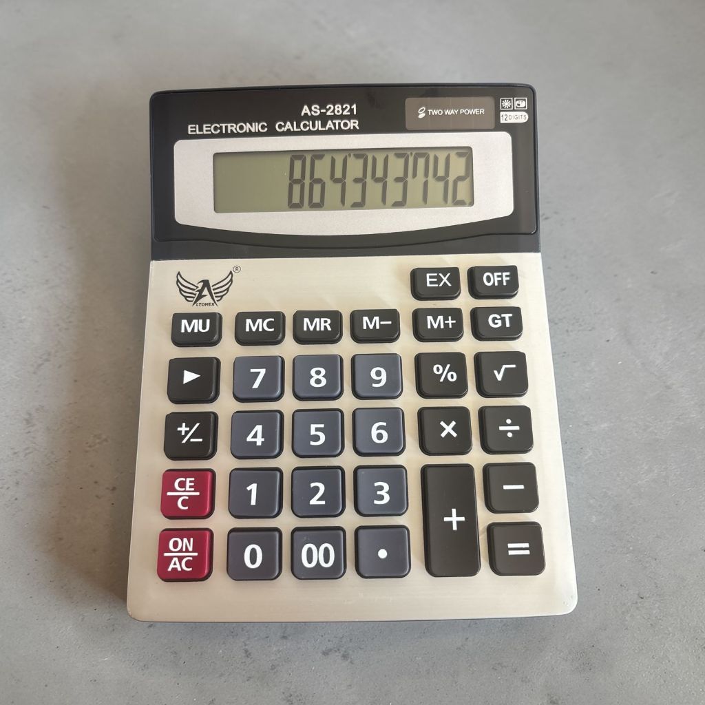 Calculadora Eletrônica Teclado Grande Escritorio Estudo Escola Pilha E Solar + Pilha Marca Altomex