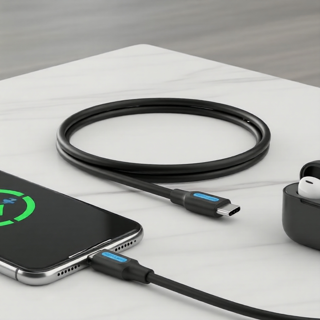 Cabo de Carregamento Rápido USB-C para Micro B da Vention para Samsung/Xiaomi/Huawei/MacBook