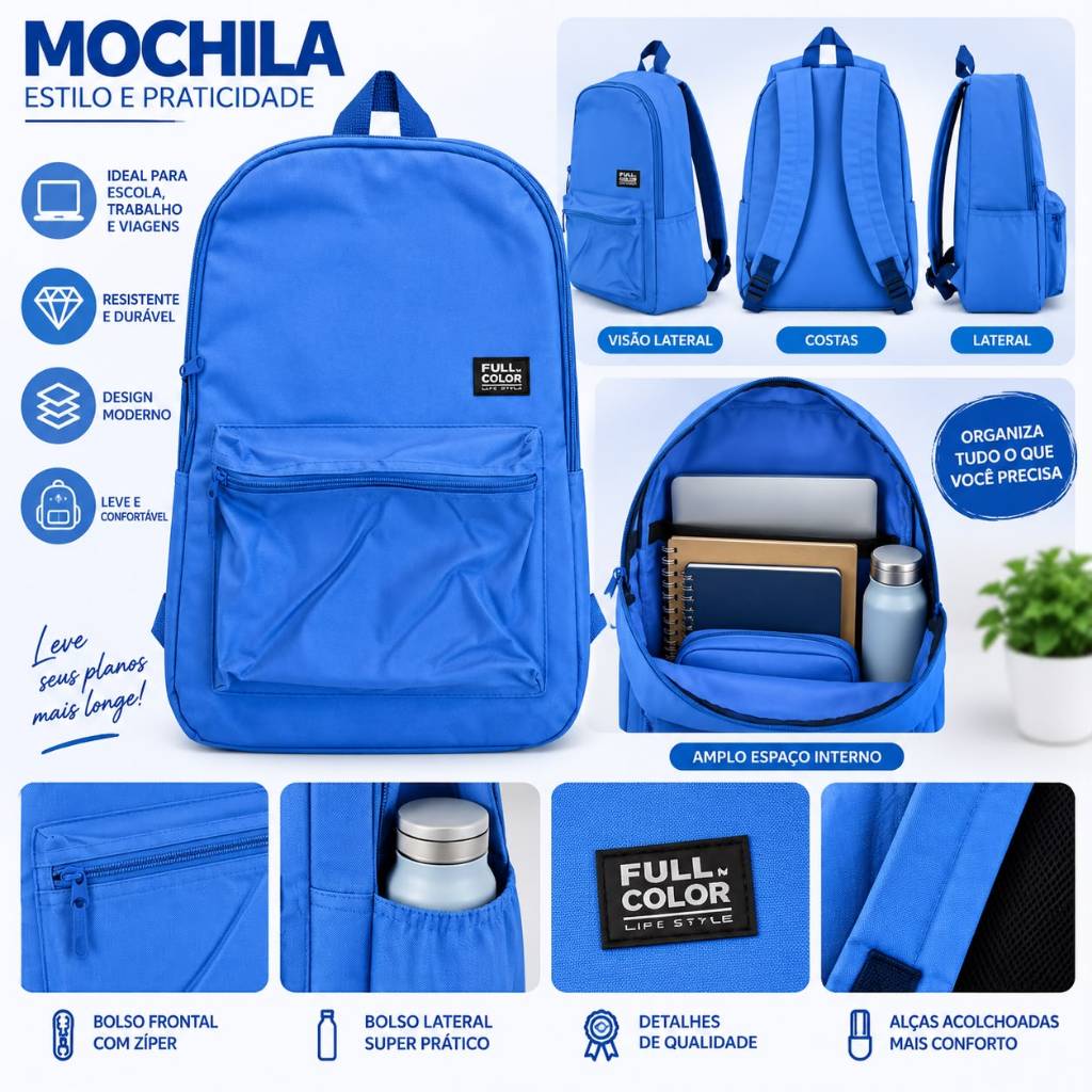 Mochila Escolar Full Color.