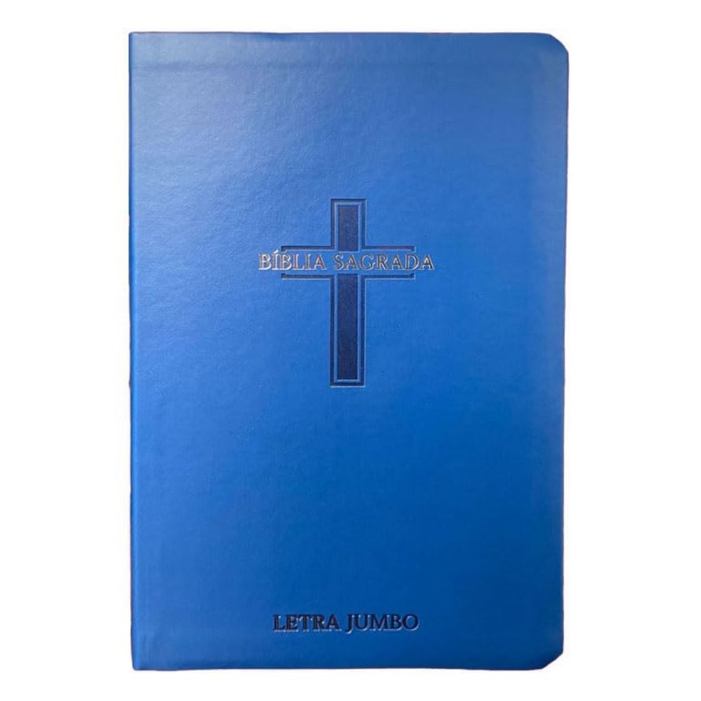 Bíblia Jumbo ARC - Full Color Capa PU Luxo C/Harpa - Cruz Azul