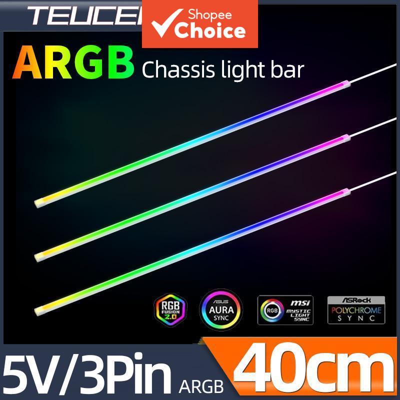 Barra de luz LED ARGB 5V 3PIN colorida atmosfera 40cm 3M suporte adesivo flexível DIY tira de lâmpada para gabinete de