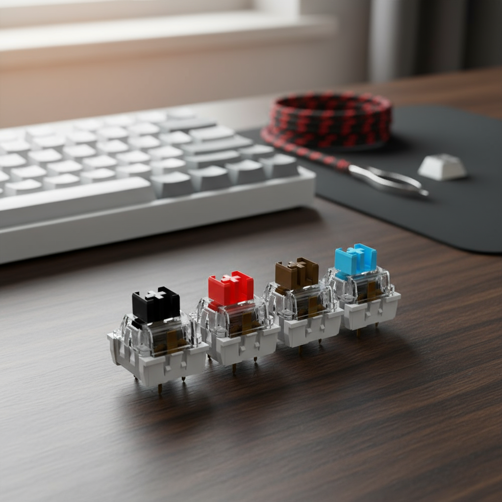 Interruptores Mecânicos Táteis Lineares Silenciosos 110pcs 3Pin Lubrificação Manual Personalizada