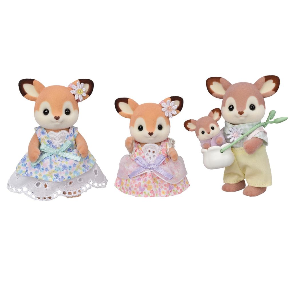 【direto do Japão】 Conjunto de Bonecas Sylvanian Families [Família de Veados] FS-53 Certificado ST Mark, Idade 3+, Casa
