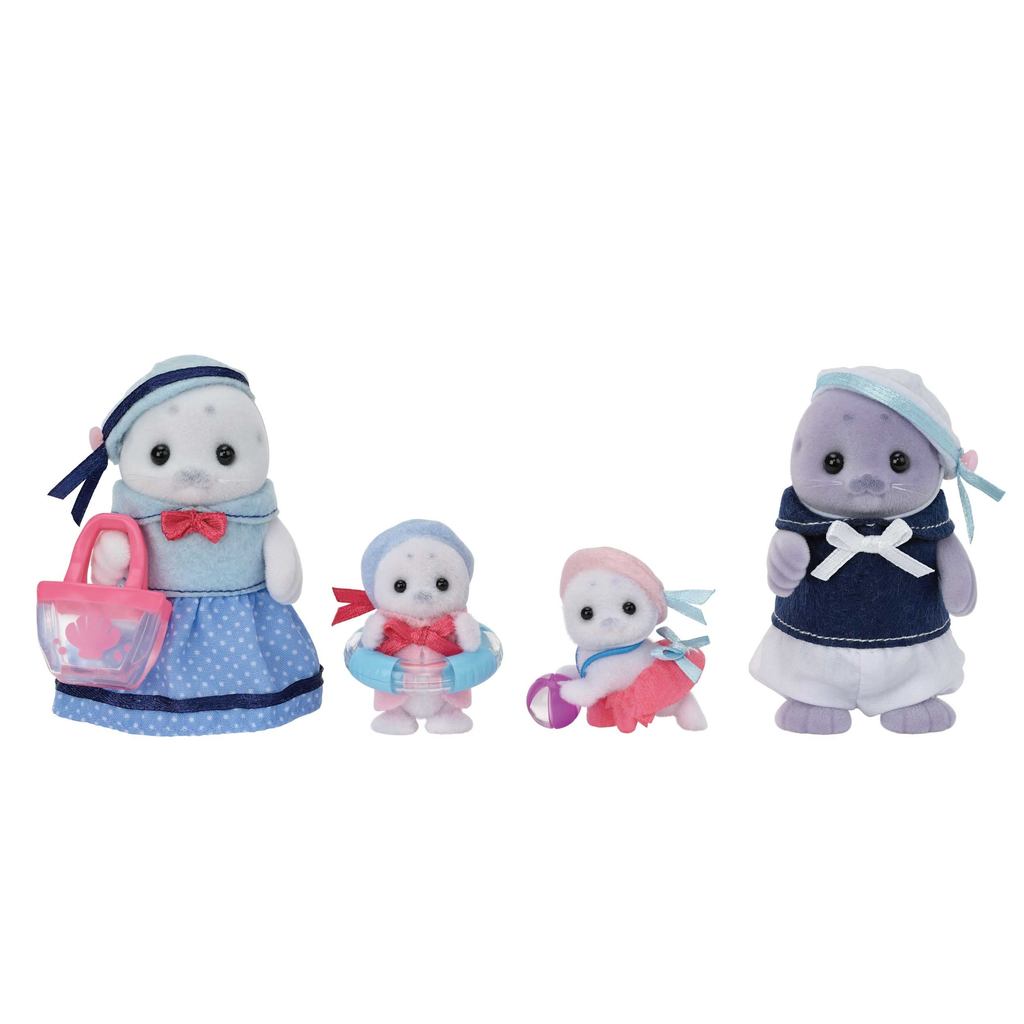 【direto do Japão】 Conjunto de Bonecas Sylvanian Families da EPOCH [Família de Focas] FS-51 com Certificação ST Mark, pa