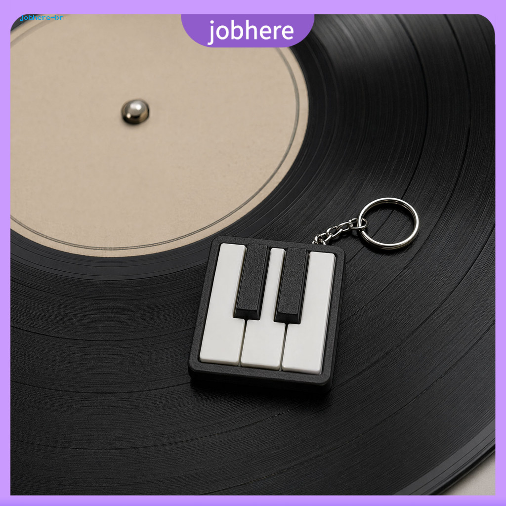 Small Piano Key Clicker Mini Keychain Stress Relief Toy Playable Fingertip with Metal Ring Classic Black White Perfect f