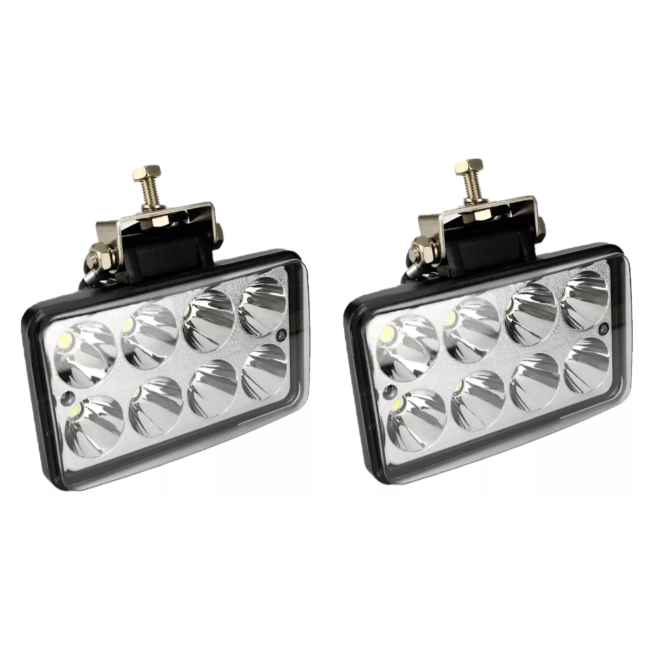 Par milha retangular Universal 8 Leds 24w off-road Auxiliar