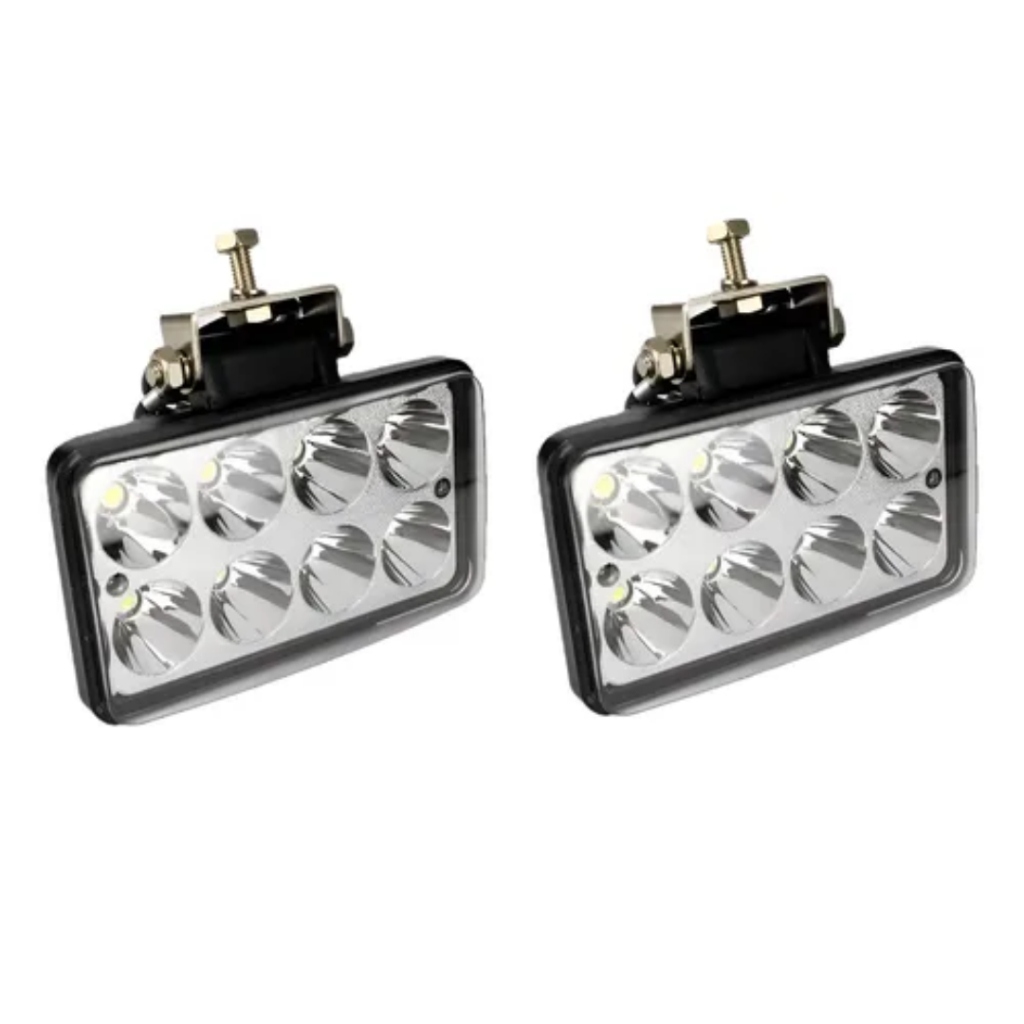 Farol de Milha LED 24W 8 Leds Par Universal Carro Caminhonete SUV Jeep Troller Bivolt 12V 24V IP67