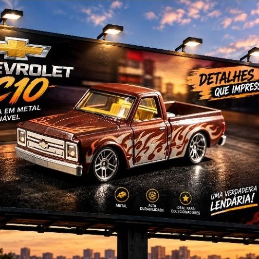 Miniatura Chevrolet C10 Hot Rod Custom 1:64 Tag Toys