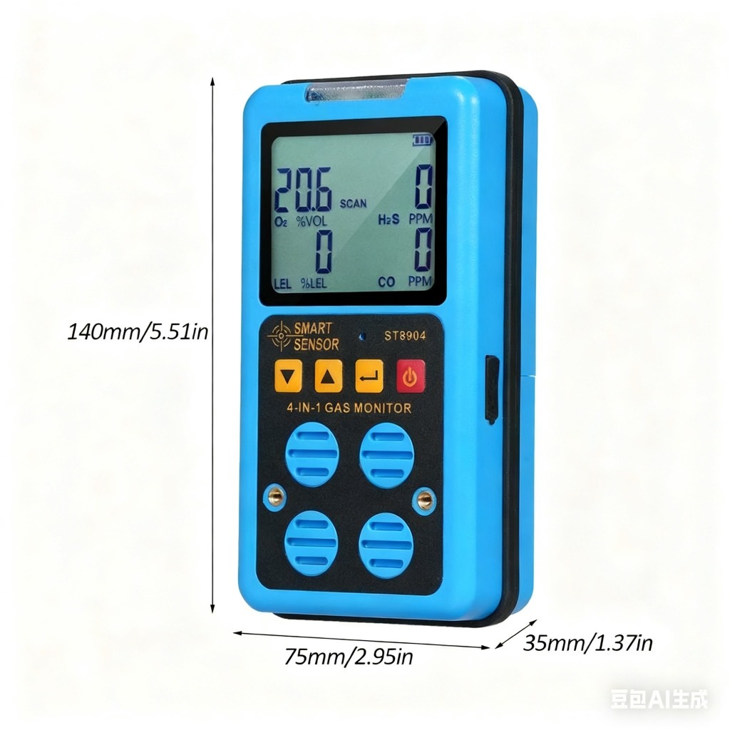 docoolerossj SMART SENSOR Monitor De Gás 4 Em 1 Detector Portátil Recarregável H2s O2 CO E LEL Multigás Farejador Profis