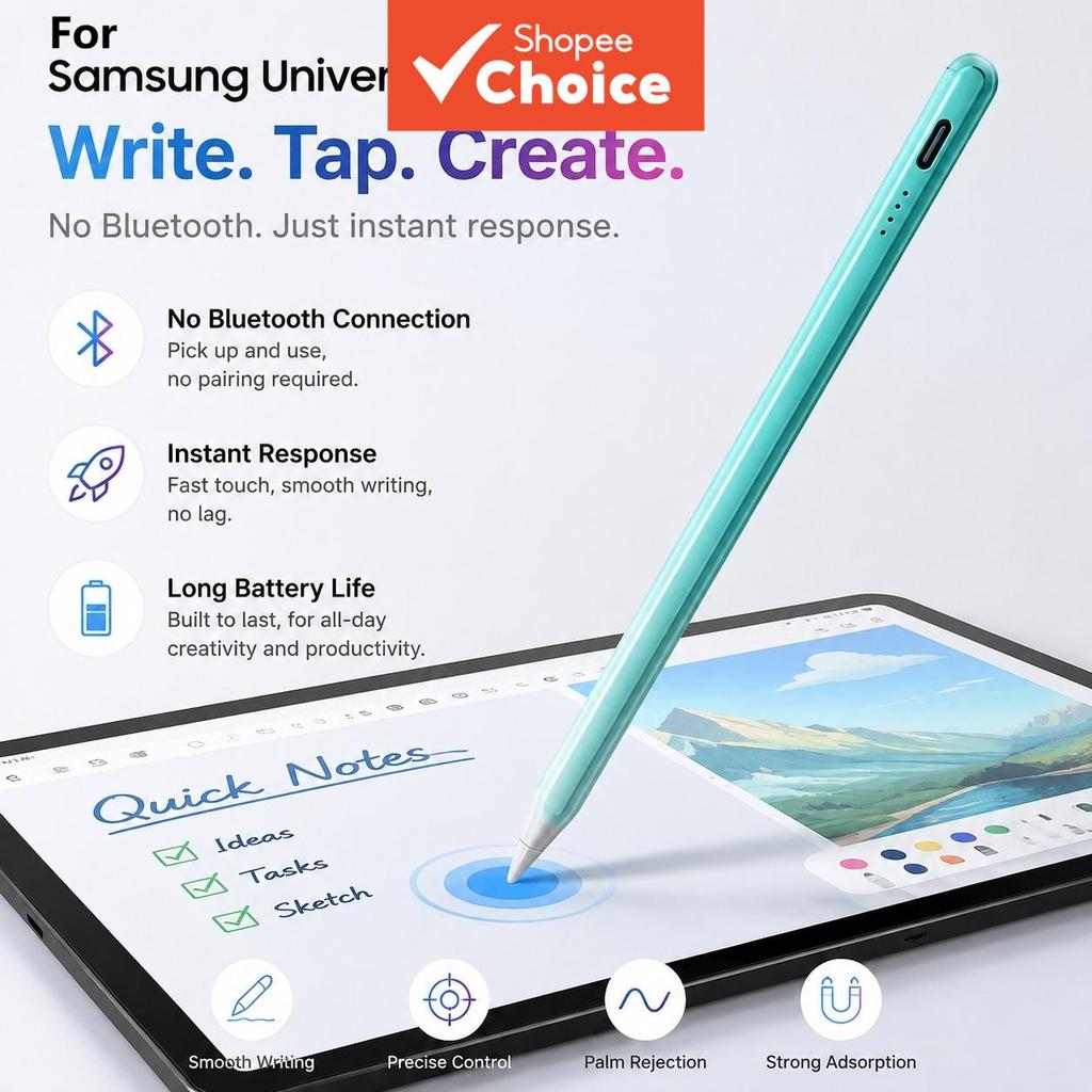 Caneta Stylus Magnética Universal para Tablet Xiaomi, Compatível com Tela Capacitiva para iPad e Android