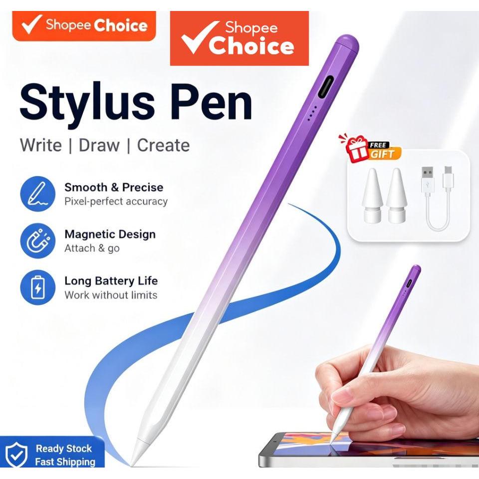 Caneta Stylus Dupla para Android e iOS, Compatível com Xiaomi, Huawei, Honor (Celulares e Tablets)