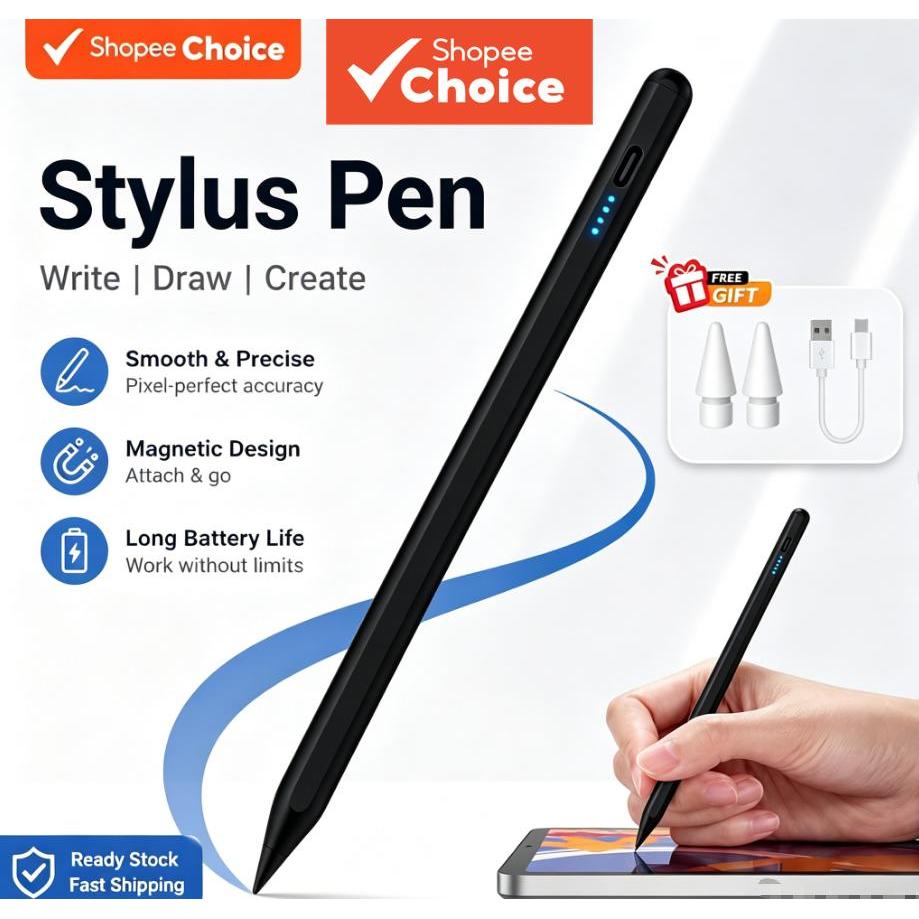 Caneta Stylus Universal Android e iOS, 2 em 1 para celulares e tablets, compatível com todos os modelos Xiaomi, Huawei e