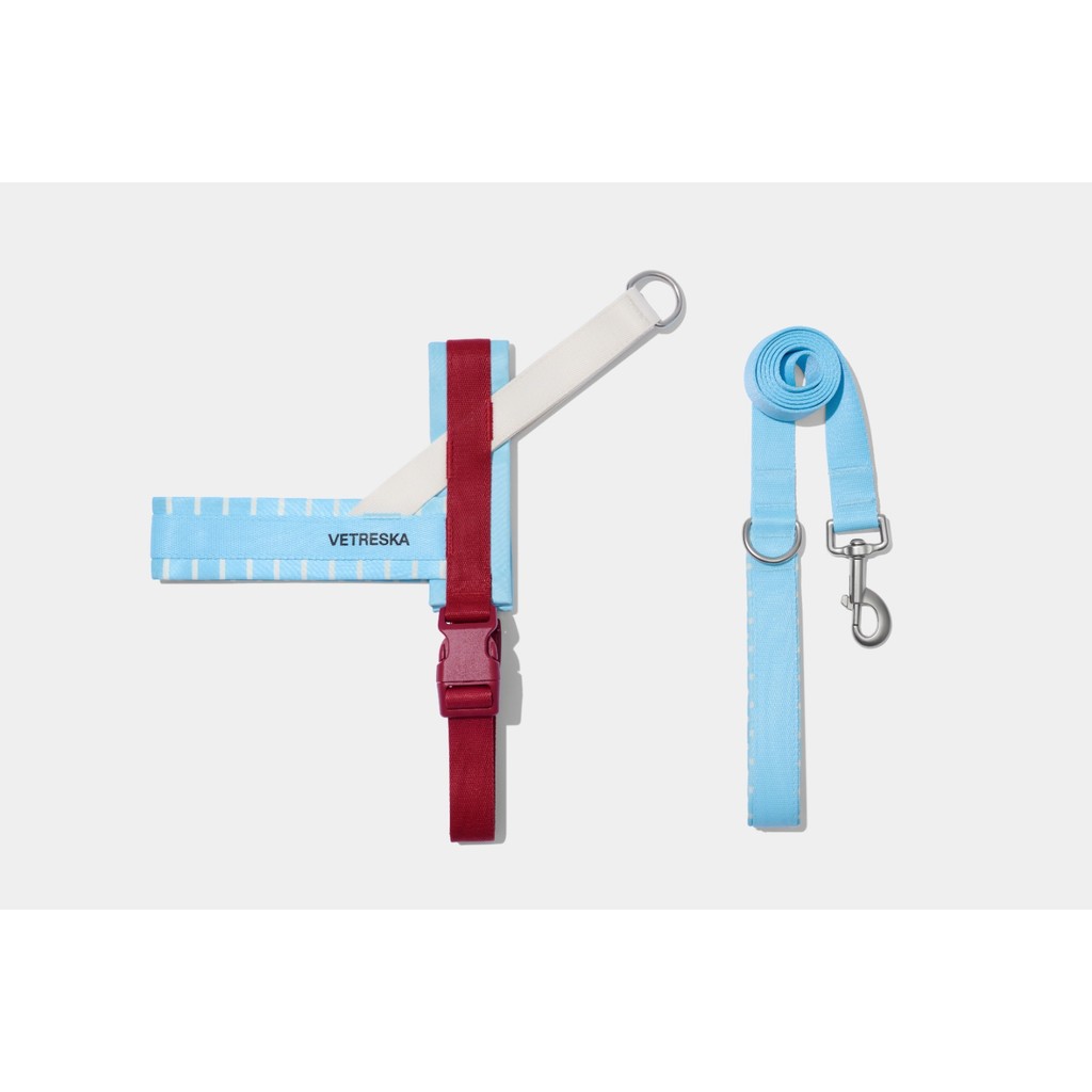 VETRESKA  Mist and Merlot Pet Harness & Leash Set - S