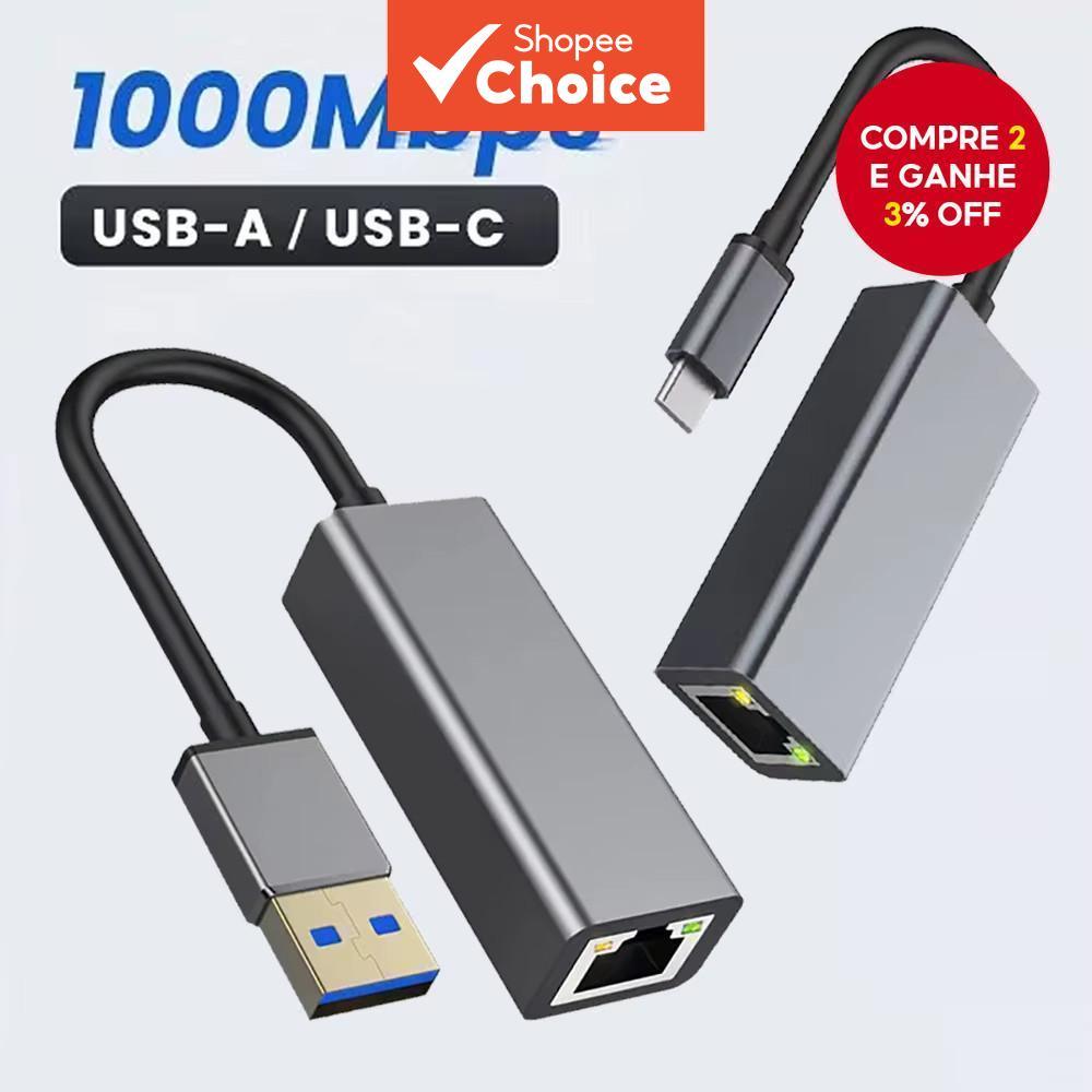 Adaptador Ethernet 100Mbps USB 3.0 Tipo C Para RJ45 Placa De Rede Android Lan Cabo De Internet MacBook wifi pc Windows X