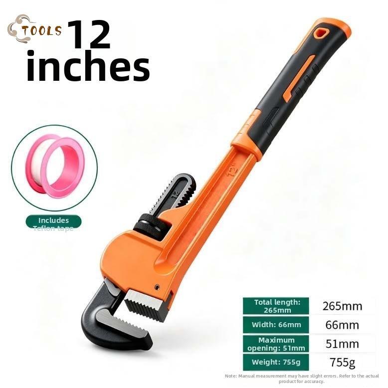 【READY STOCK】Adjustable Pipe Wrench High-torque Stability Wear Resistant Construction-ENUS