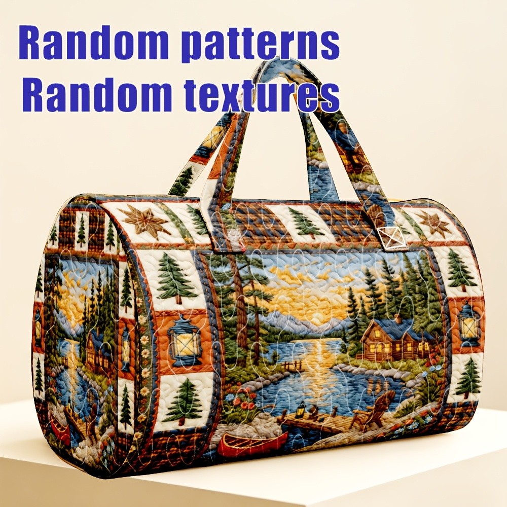 1pc Lakeside Cabin Sunset Canoe Quilting Bag Adequado para Senhoras Halloween Ação de Graças Presentes de Natal
