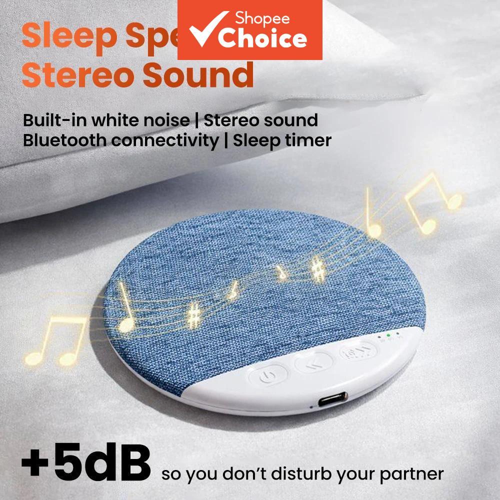 Mini Alto-Falante de Auxílio ao Sono Bluetooth 5.4 Ultra Fino HiFi Estéreo com Ruído Branco Multi-Funcional sob